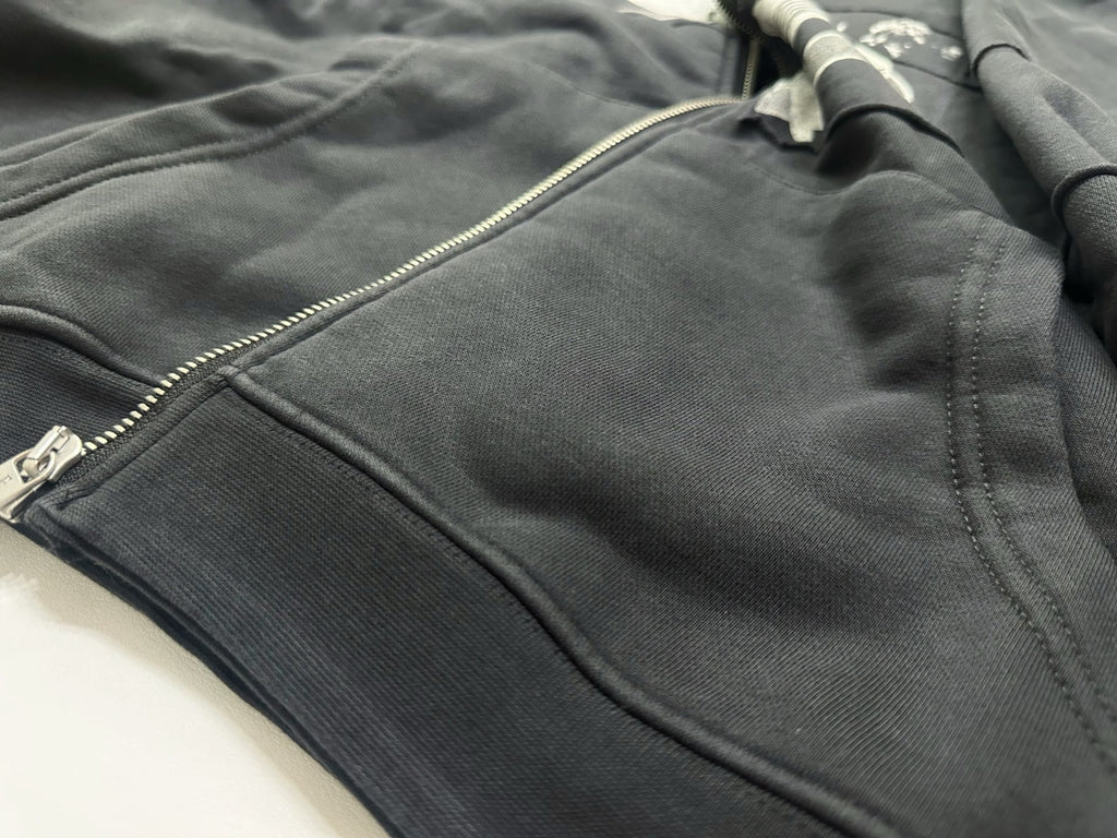 ER* Holy Bible Assemblage Black Baggy Zip Hoodie™