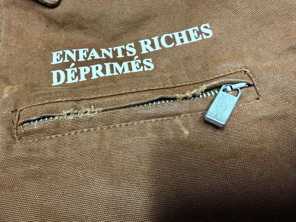 ER* Distressed Cotton-Canvas Brown Trucker Jacket™