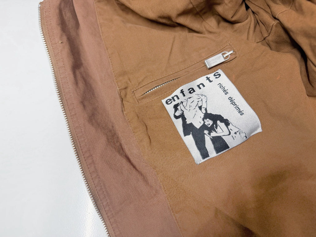 ER* Distressed Cotton-Canvas Brown Trucker Jacket™