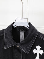 Multi Color Crosses Black Denim Jacket™