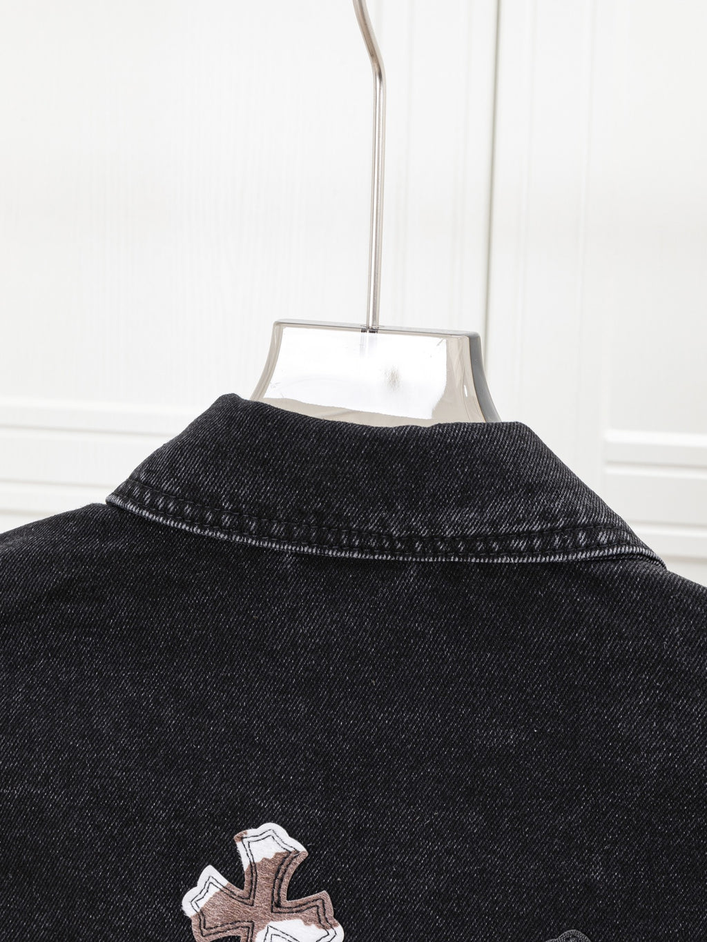 Multi Color Crosses Black Denim Jacket™
