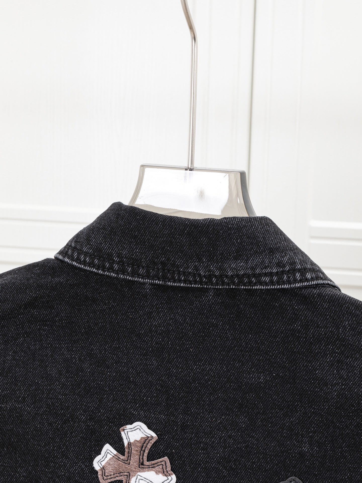 Multi Color Crosses Black Denim Jacket™