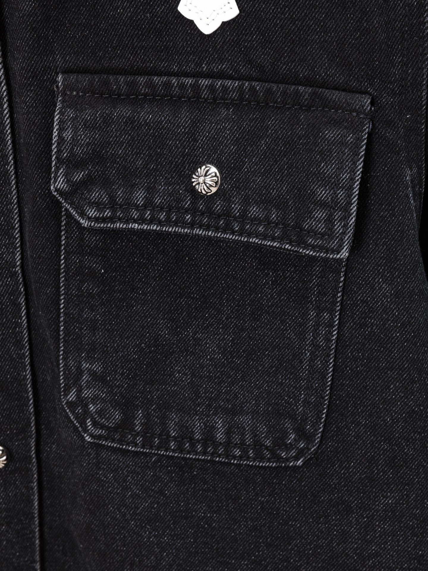 Multi Color Crosses Black Denim Jacket™