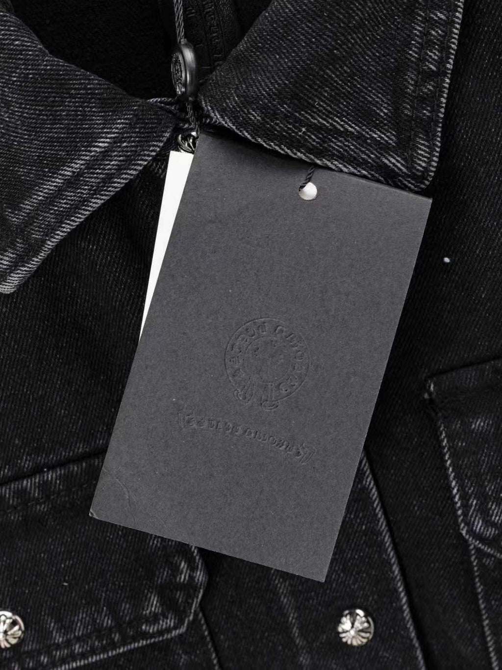 Leopard Cross Patch Black Denim Jacket™