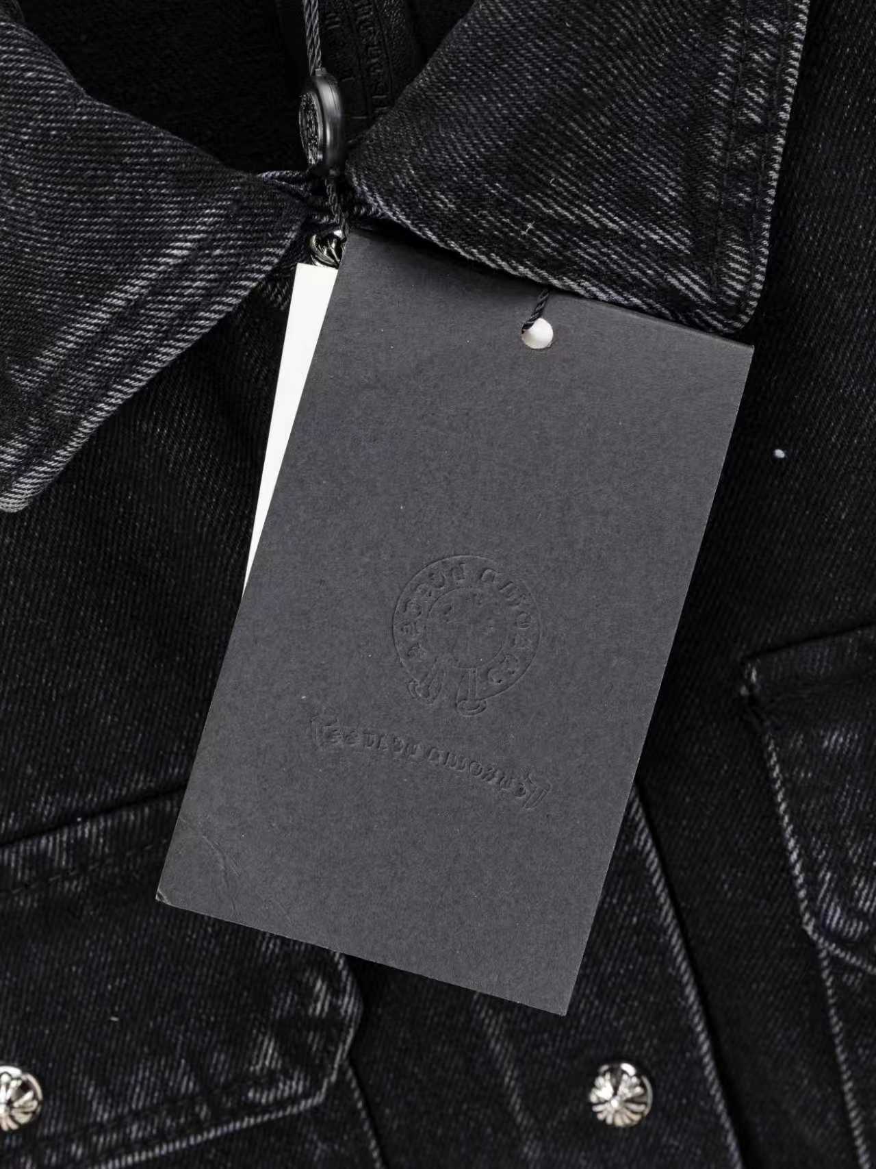 Leopard Cross Patch Black Denim Jacket™