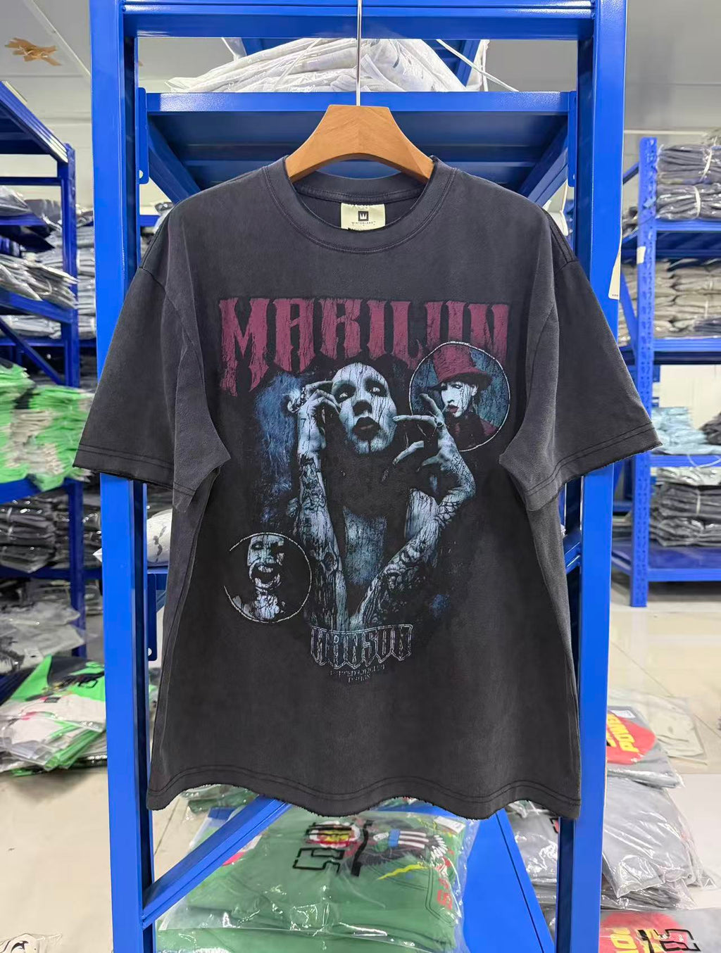 M. Manson Faded Black T-Shirt™