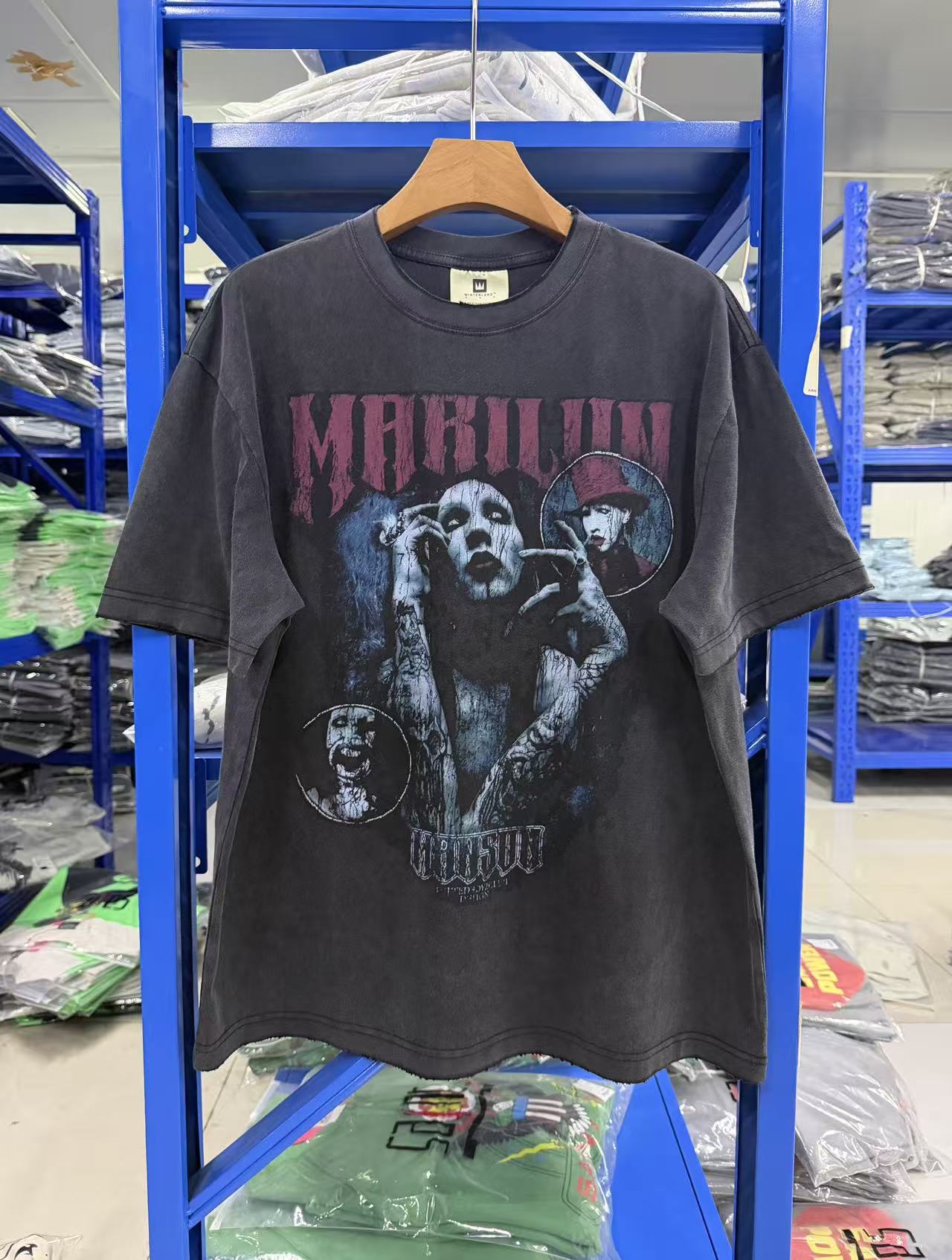 M. Manson Faded Black T-Shirt™