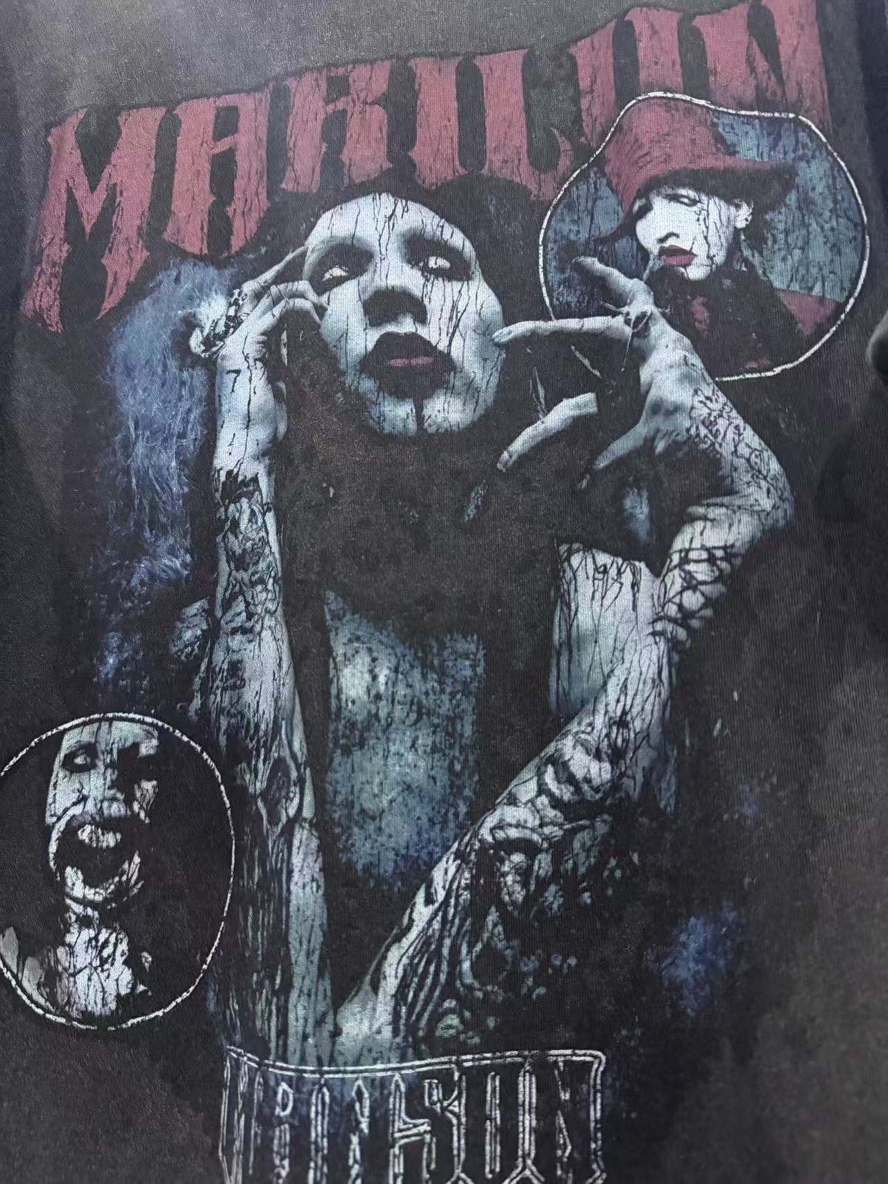M. Manson Faded Black T-Shirt™