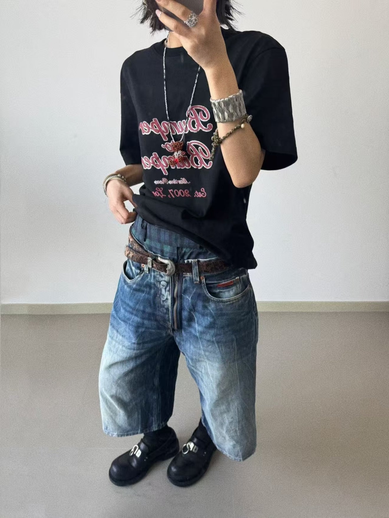 Mrtne Rose Bumper to Bumper Black T-Shirt™