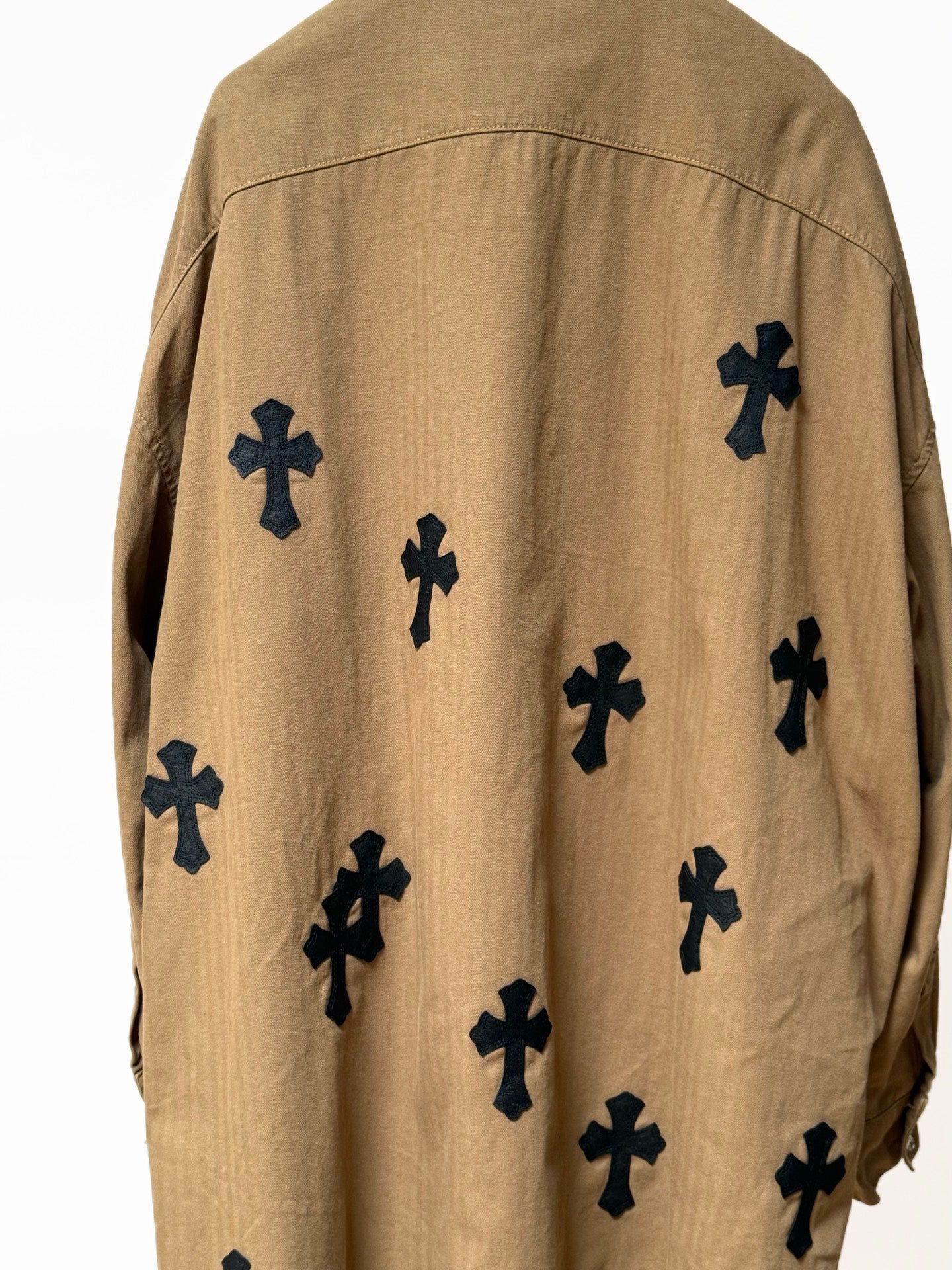 Black Cross Khaki Brown Button-Up Shirt™