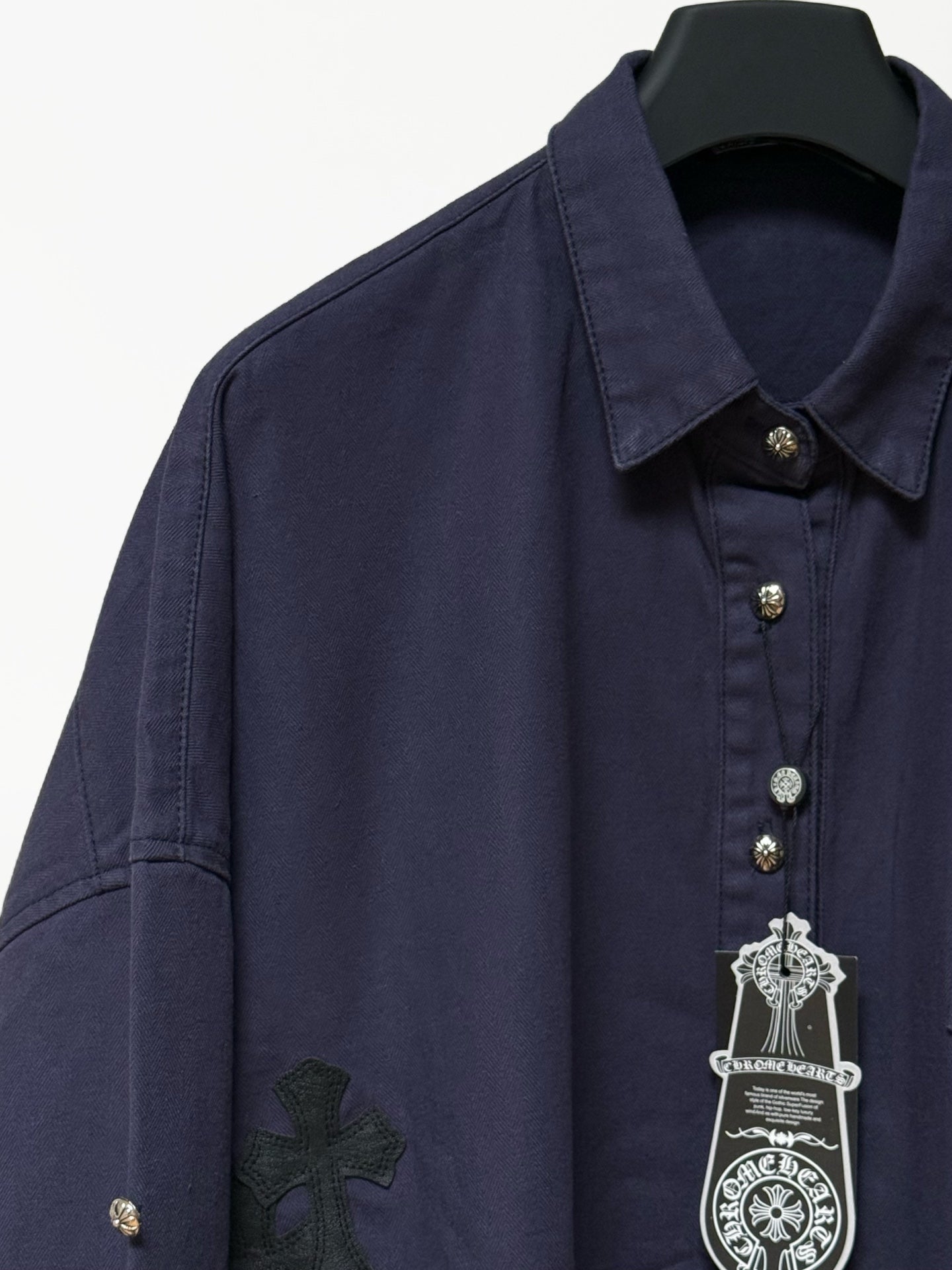 Black Cross Navy Button-Up Shirt™