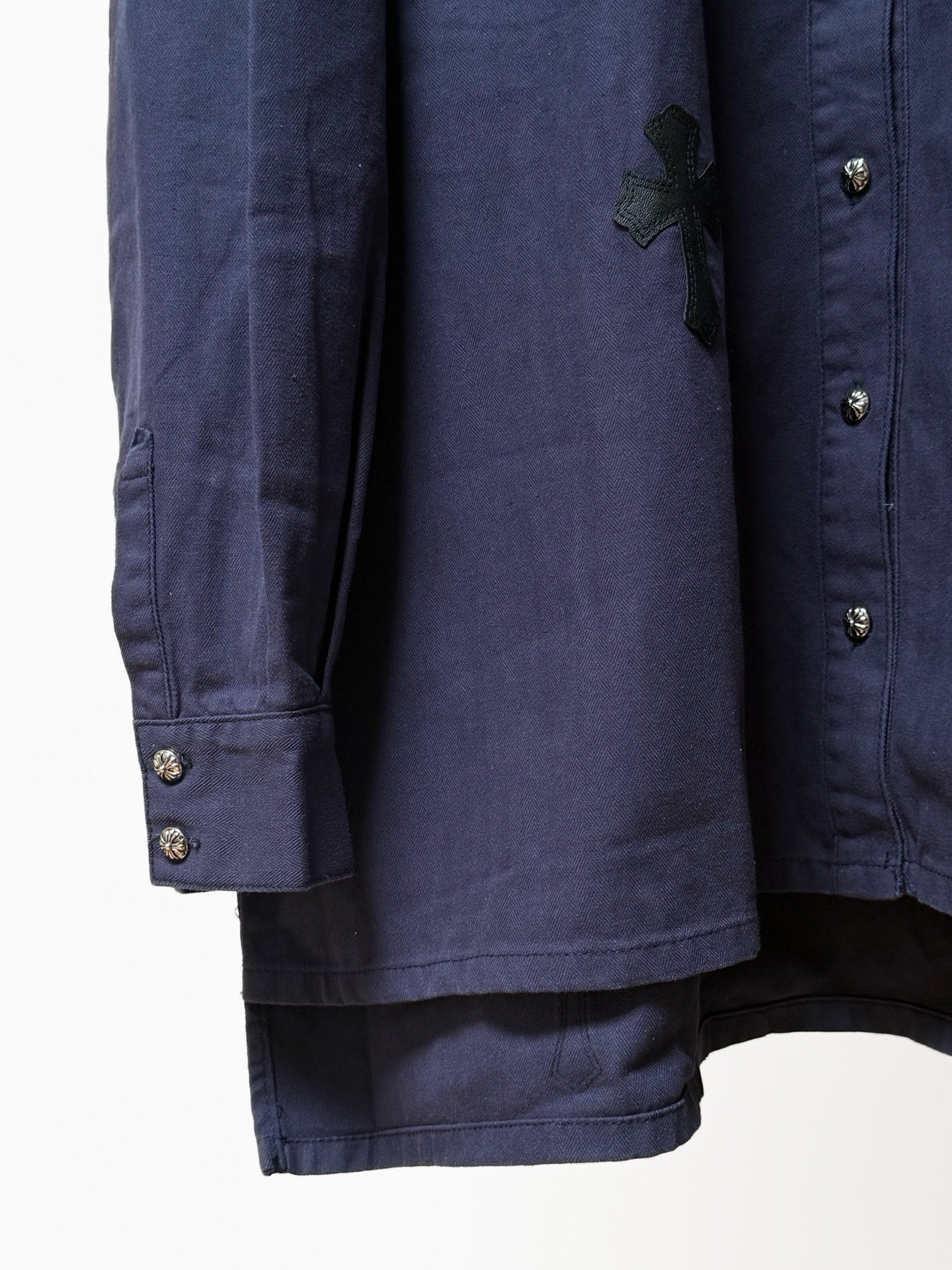 Black Cross Navy Button-Up Shirt™