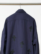 Black Cross Navy Button-Up Shirt™