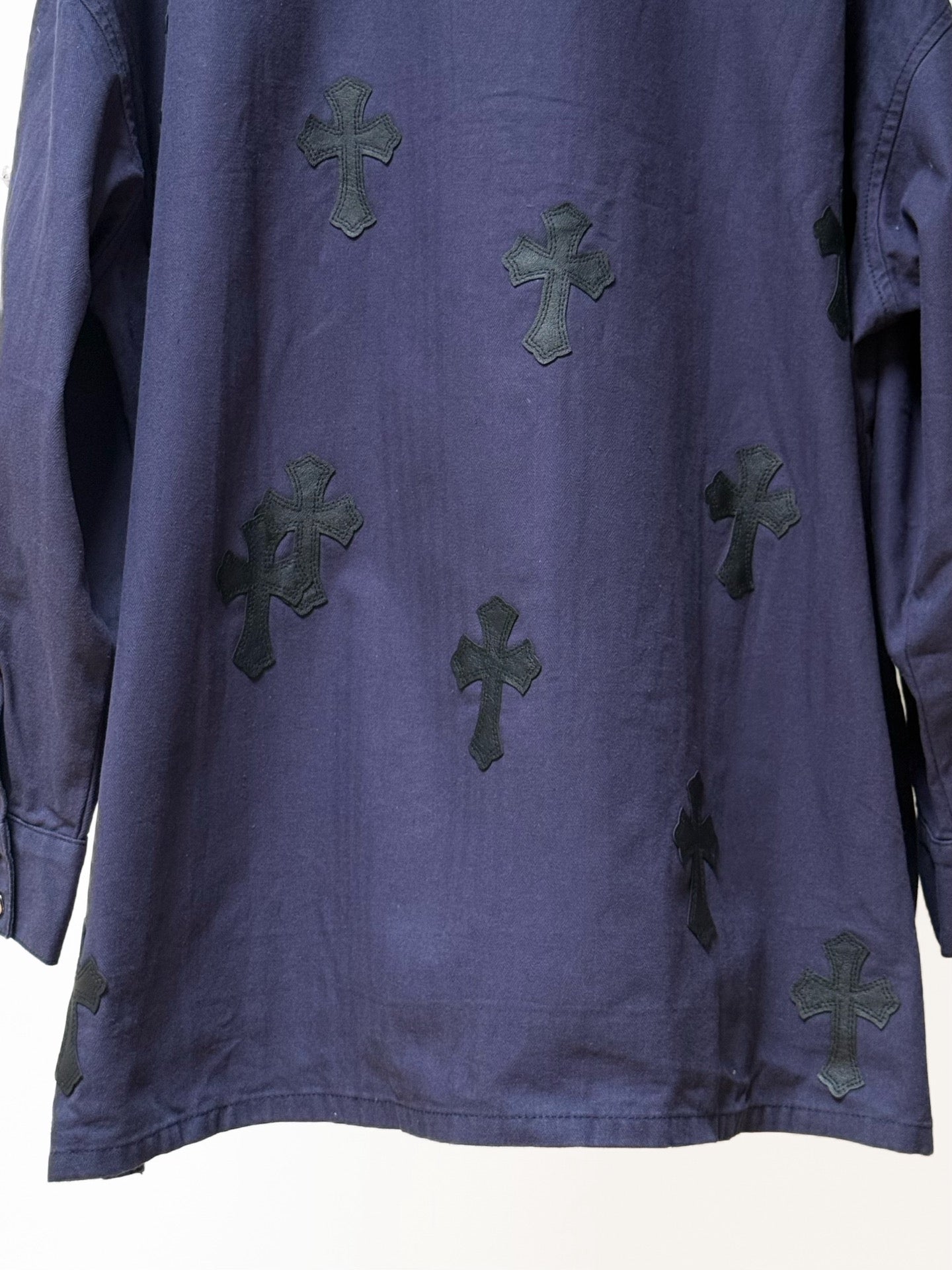 Black Cross Navy Button-Up Shirt™