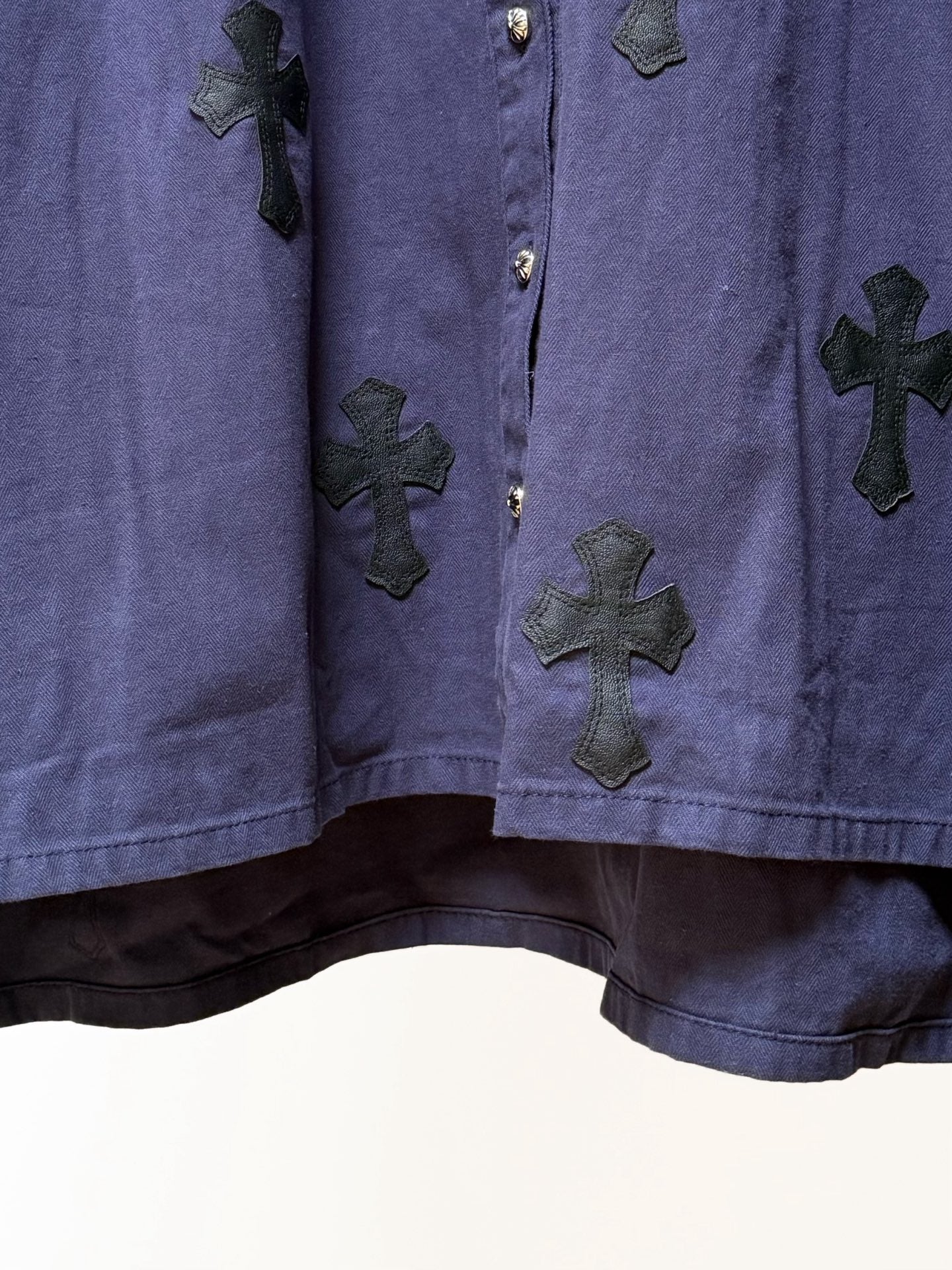 Black Cross Navy Button-Up Shirt™