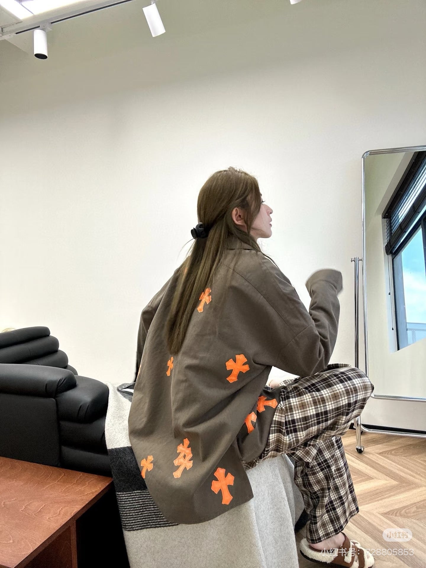 Orange Cross Brown Button-Up Shirt™