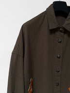 Orange Cross Brown Button-Up Shirt™