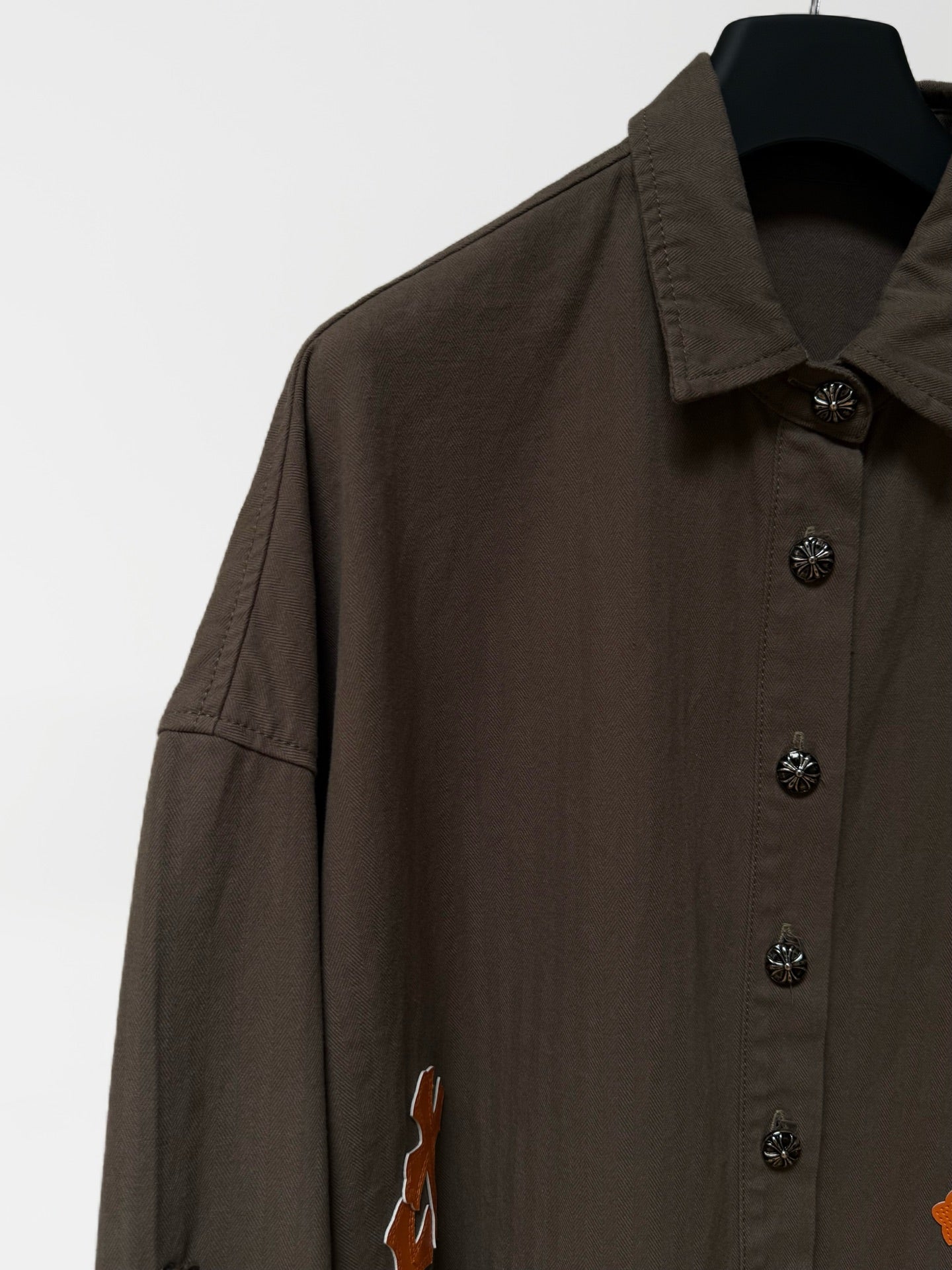 Orange Cross Brown Button-Up Shirt™