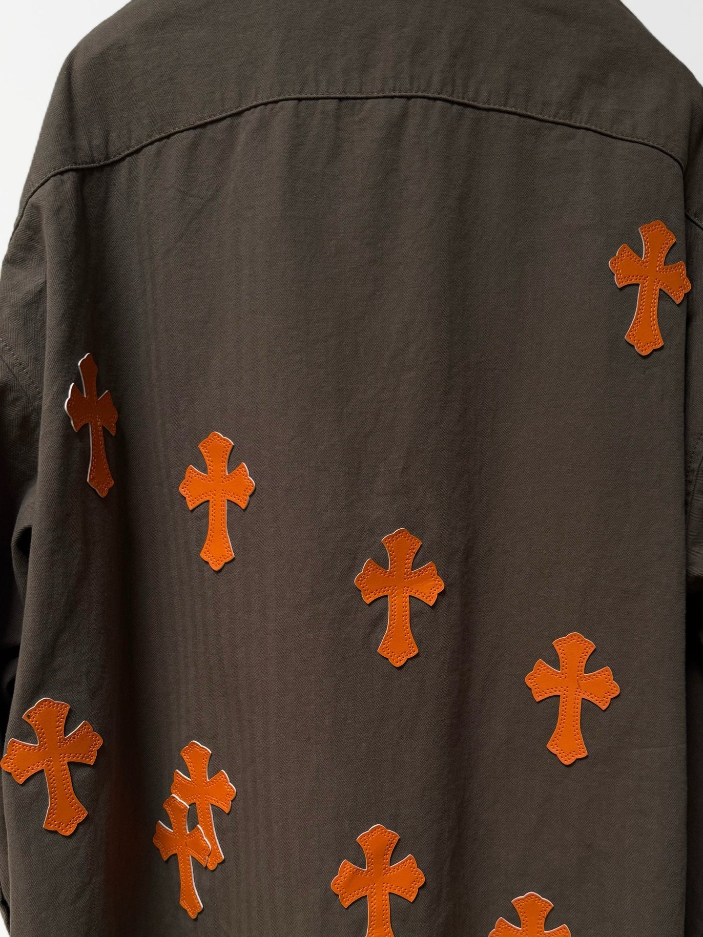 Orange Cross Brown Button-Up Shirt™