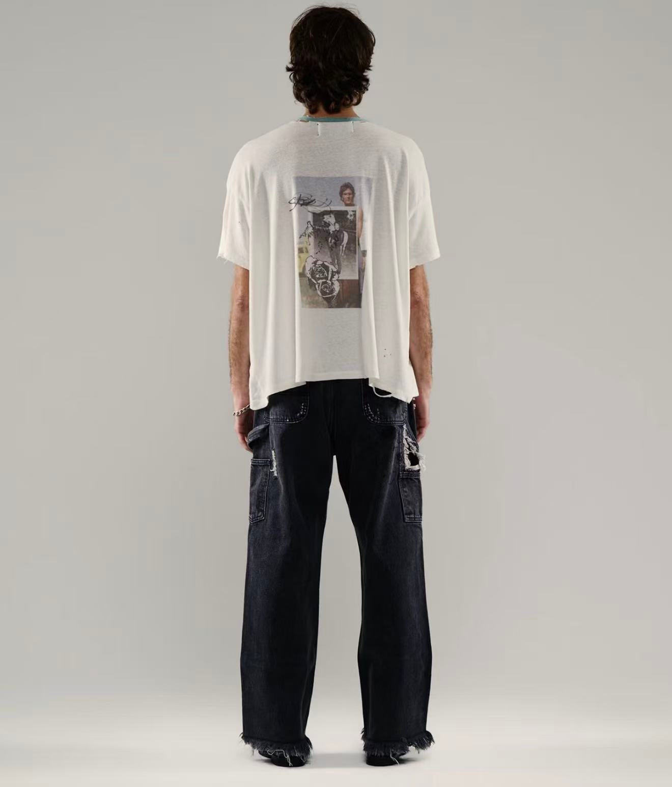 Paly Hllywd Back to Life Ringer Washed White T-Shirt™