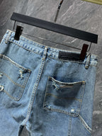 White Cross Patch Ripped Denim Shorts™