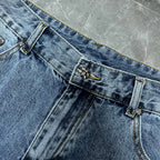 Black Cross Patch Denim Shorts™