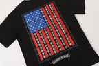 Vertical USA Flag Black T-Shirt™