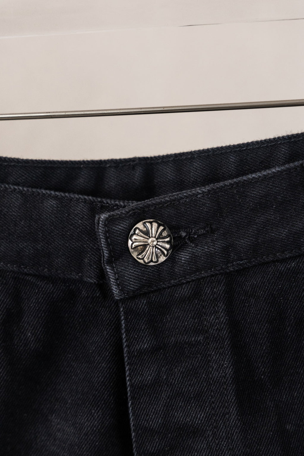 Yellow Blue White Cross Patch Black Jean Shorts™