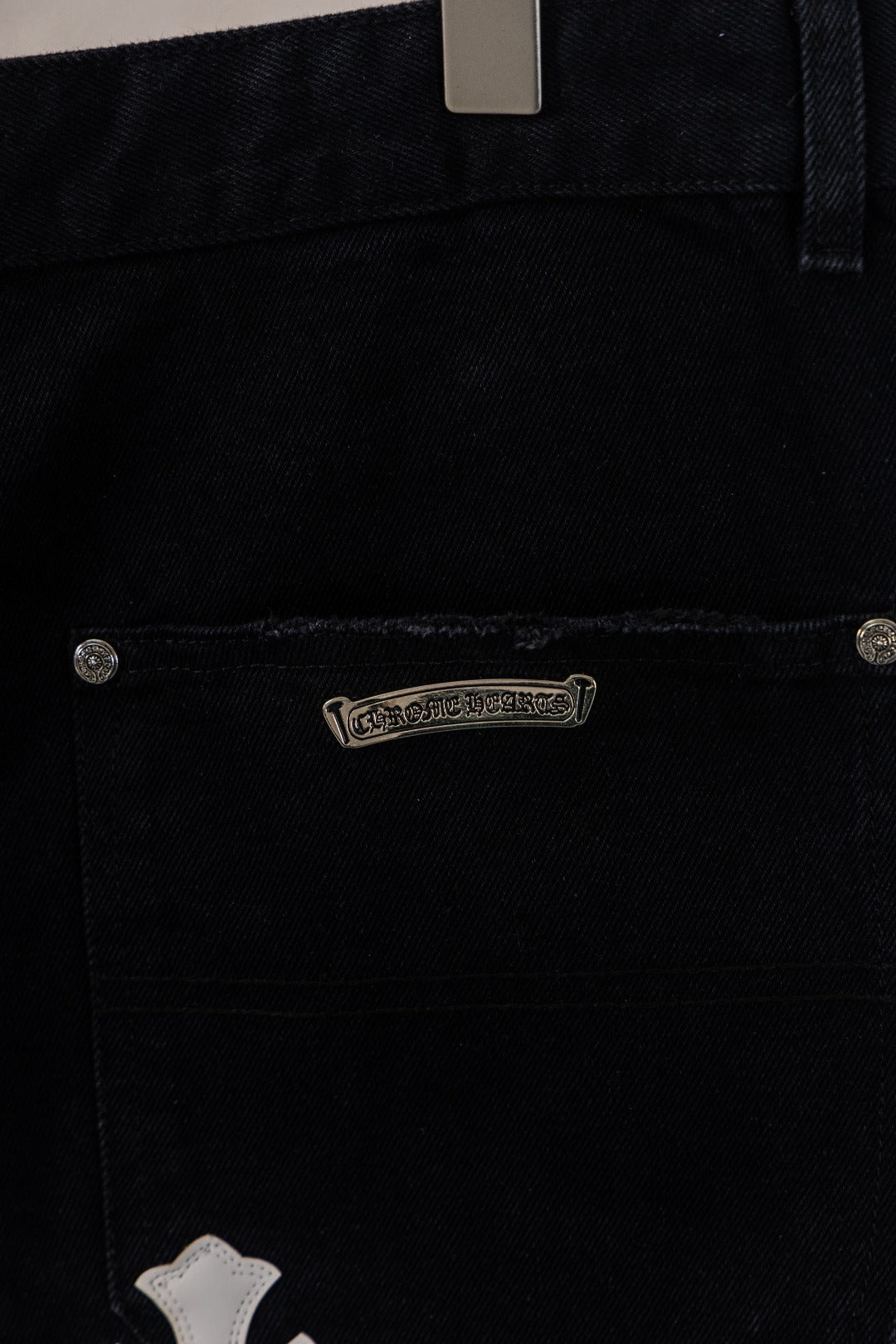 Yellow Blue White Cross Patch Black Jean Shorts™
