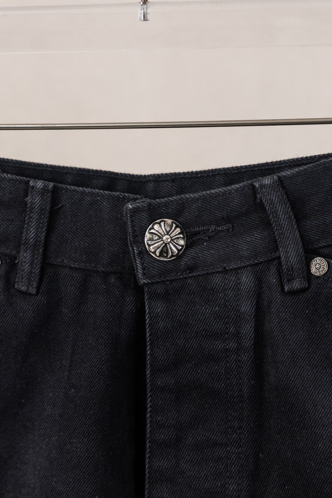 Yellow Blue Pink Cross Patch Black Jean Shorts™