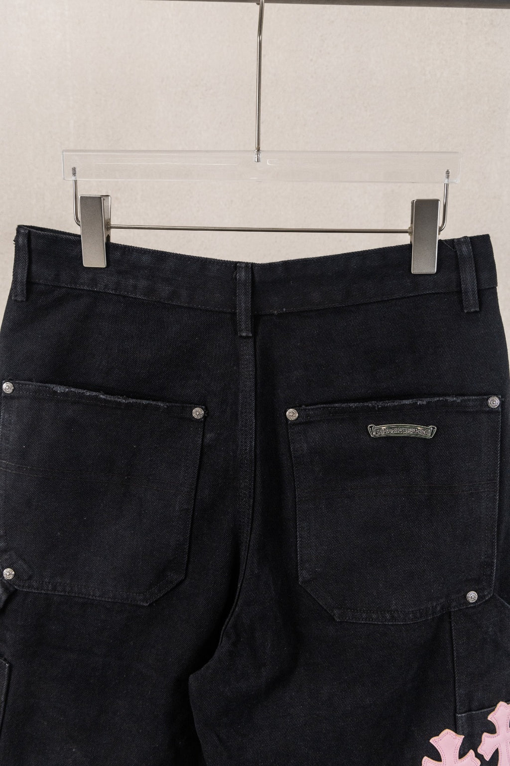 Yellow Blue Pink Cross Patch Black Jean Shorts™
