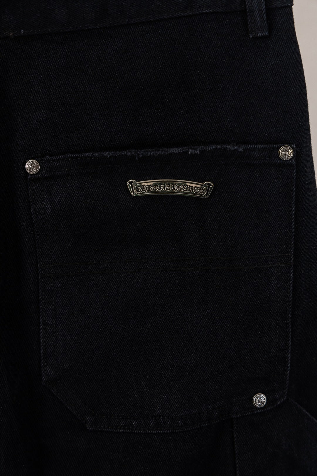 Yellow Blue Pink Cross Patch Black Jean Shorts™