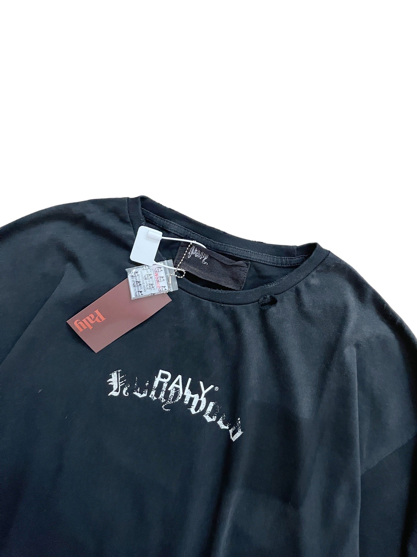 Paly Hllywd Typography Logo Washed Black Tee™