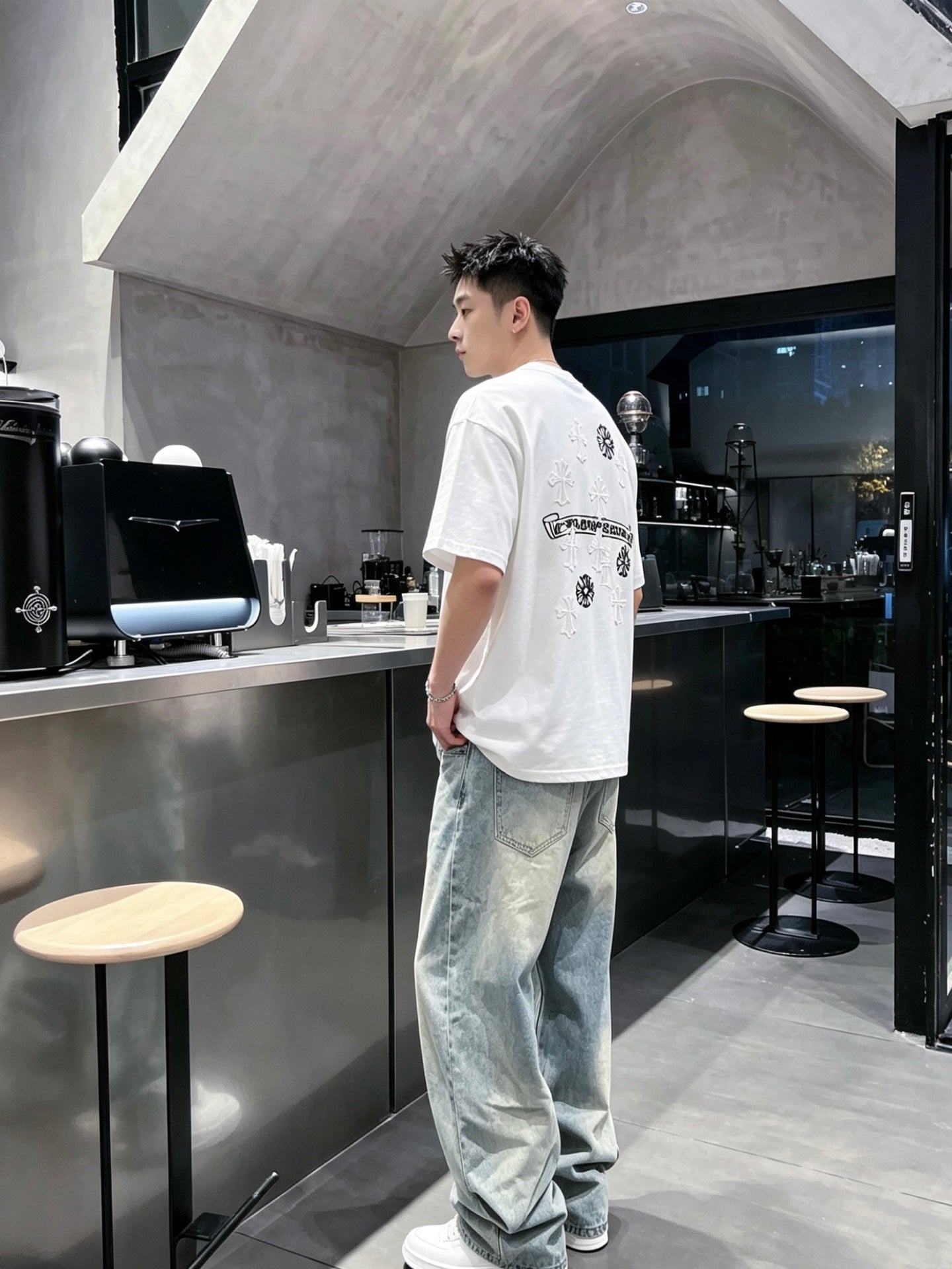 Cross Flower Banner White T-Shirt™