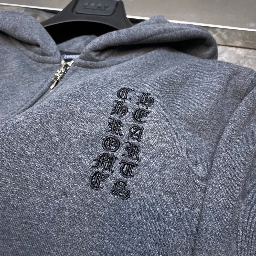Typography Logo Grey Full Zip Hoodie™
