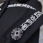 Typography Logo Black Full Zip Hoodie™