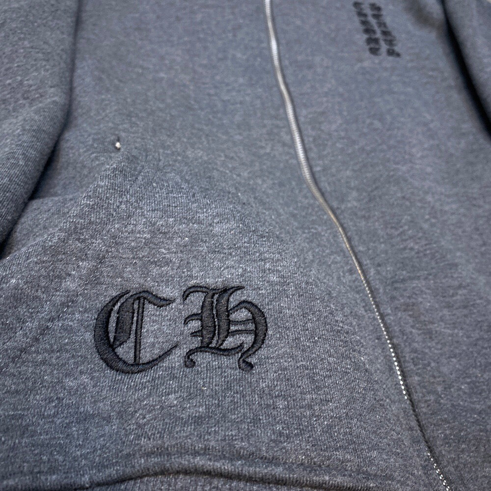 Typography Logo Grey Full Zip Hoodie™