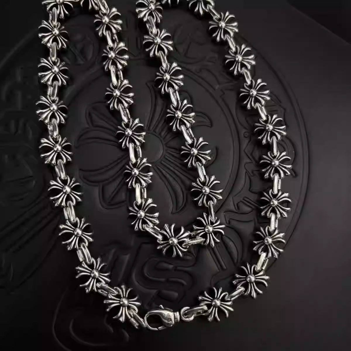 S925 Silver Flower Cross Link Necklace™