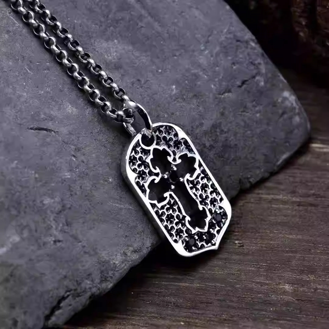 S925 Silver Layered Dog Tag Cross Necklace™