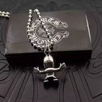 S925 Silver Skull Figure Charm Necklace™