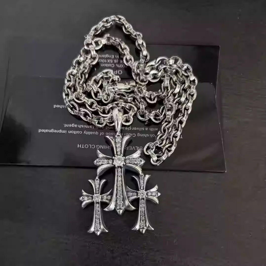 S925 Silver Triple Cross Pendant Necklace™