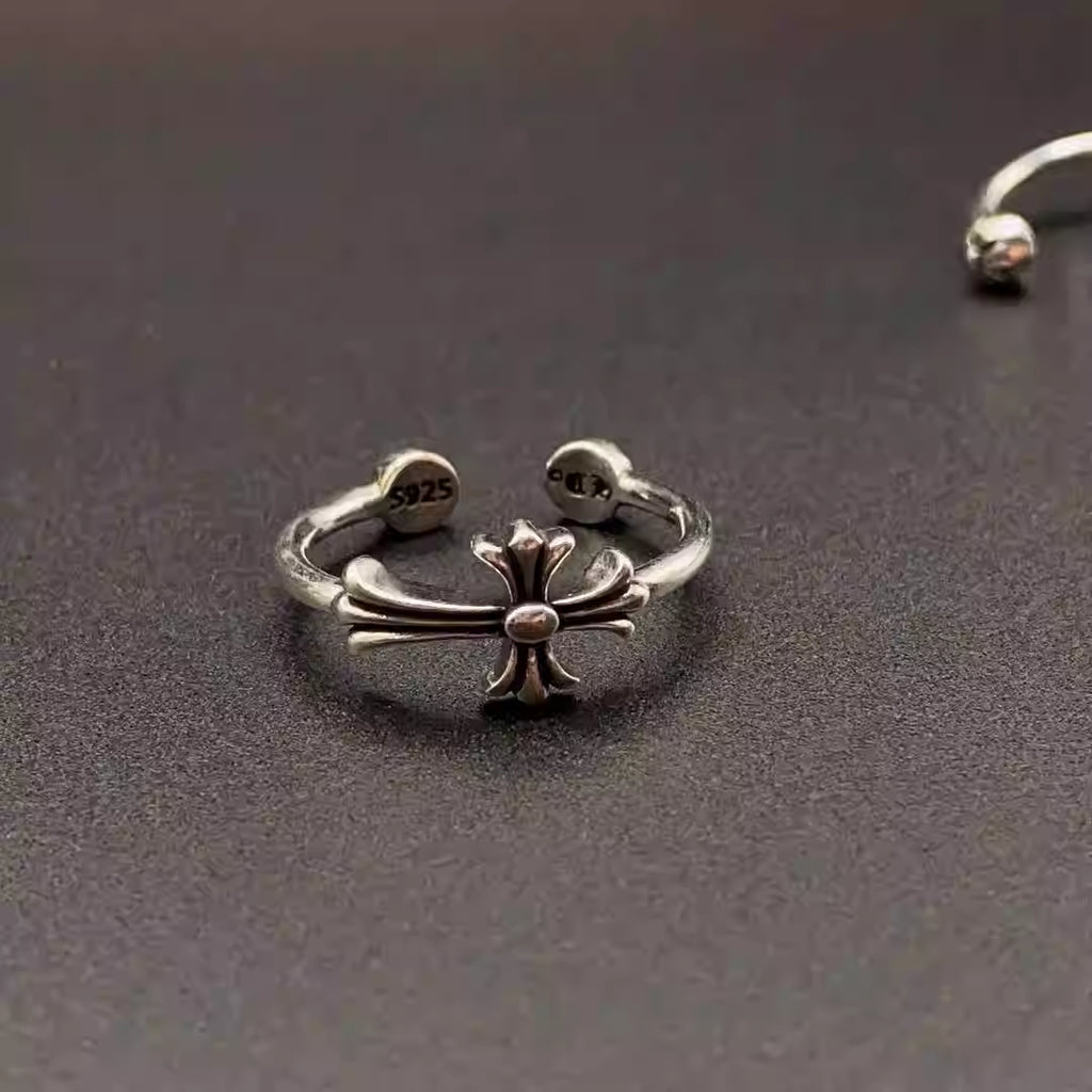S925 Silver Sideways Cross Open Ring™