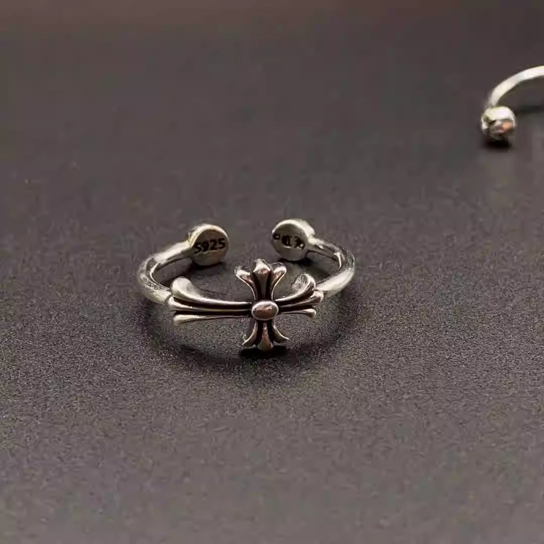 S925 Silver Sideways Cross Open Ring™