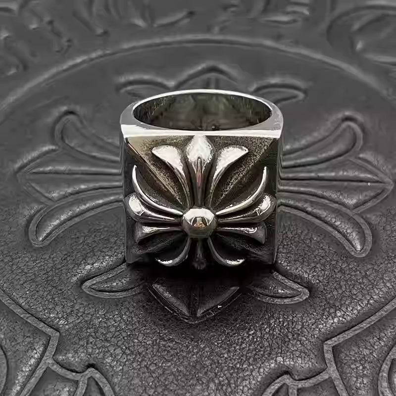 S925 Silver Flower Square Signet Ring™