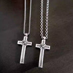 S925 Silver Inlay Cross Pendant Necklace™