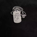 S925 Silver Tongue Logo Typography Dog Tag Necklace™