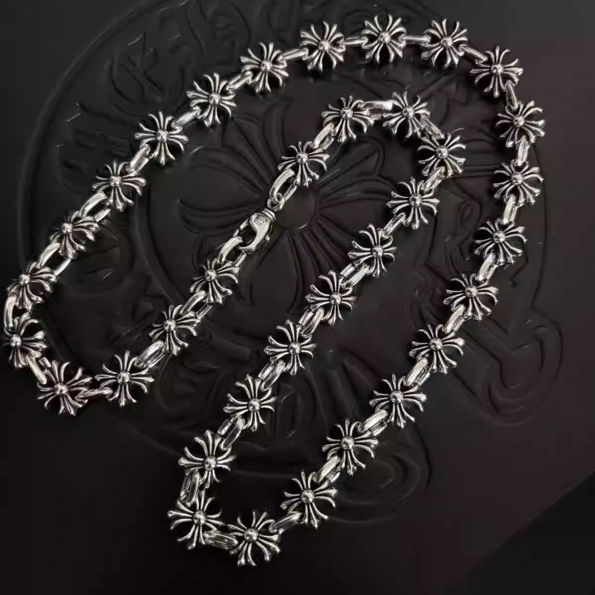 S925 Silver Flower Cross Link Necklace™