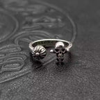 S925 Silver Skull & Flower Open Ring™