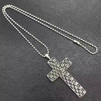 S925 Silver Tile Grid Cross Pendant Necklace™