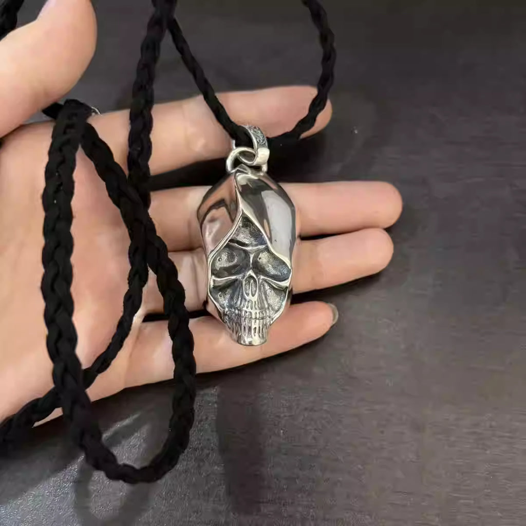 S925 Silver Hooded Skull Pendant Necklace™